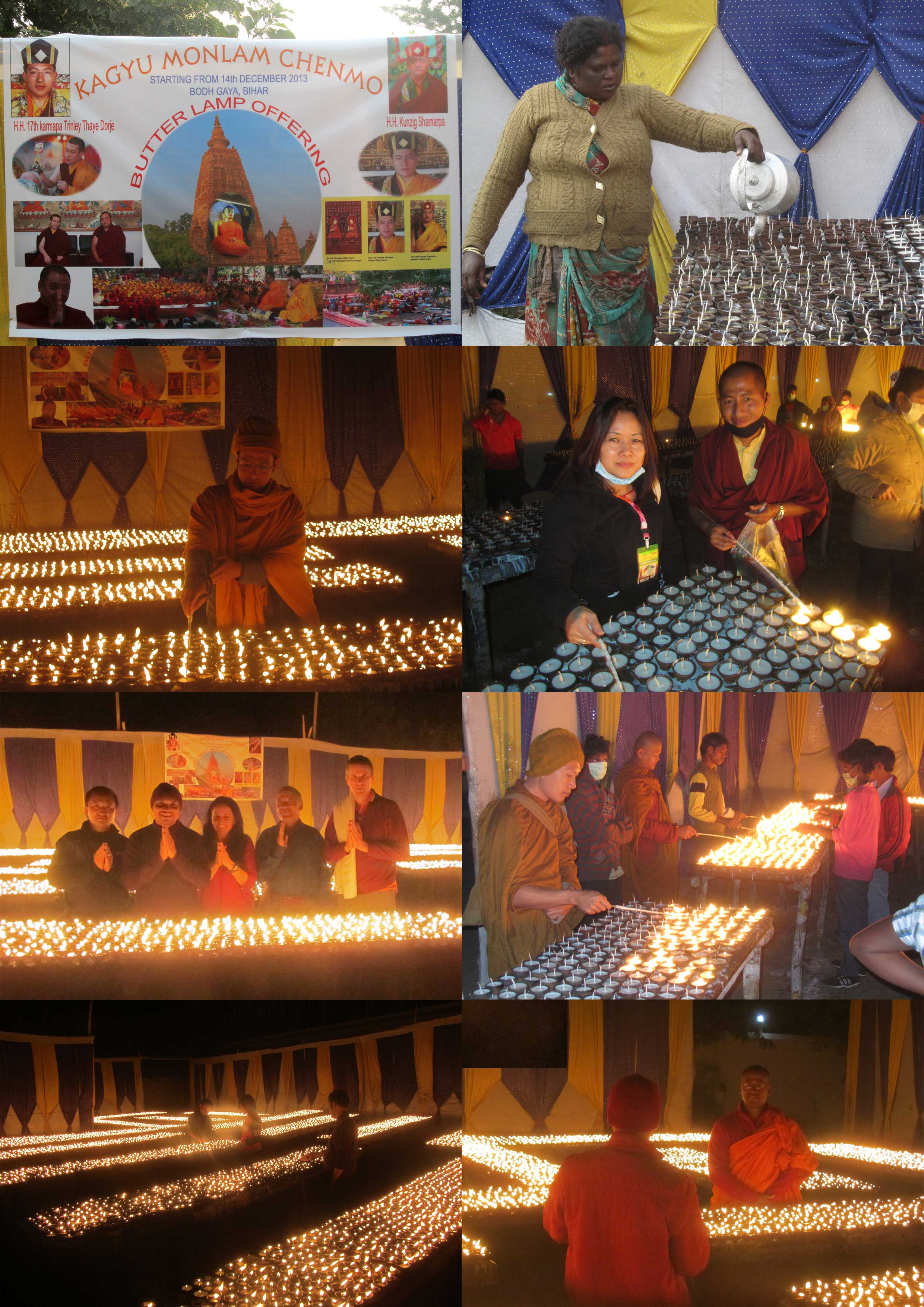 Lichtopferungen während des Kagyü Mönlam 2013 / Lightoffering during Kagyu Moenlam 2013 - fotocredits/copyright: Gerold Jernej